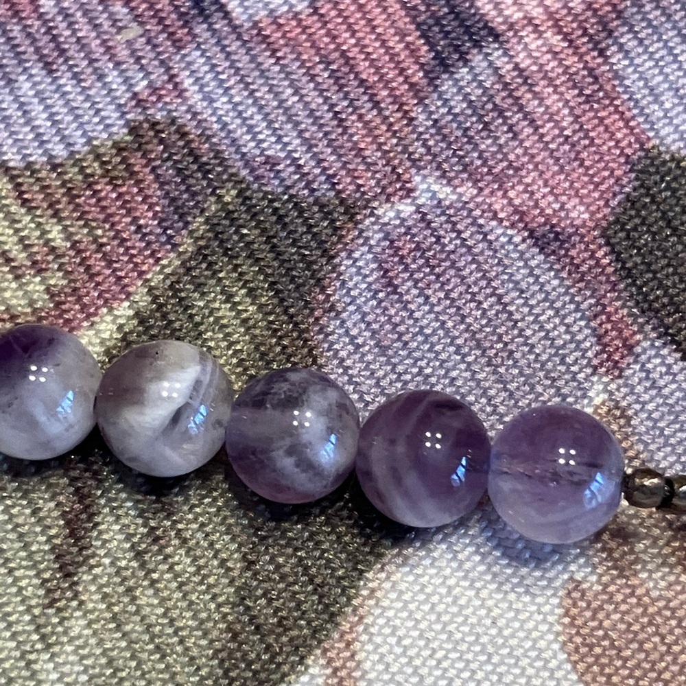 AMETHYST SMOOTH OVAL STONE NECKLACE 21 1/2” - Picture 6 of 13